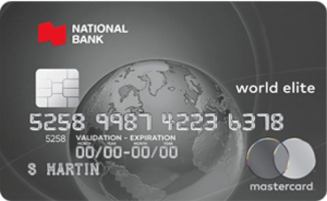 National Bank World Elite Mastercard card